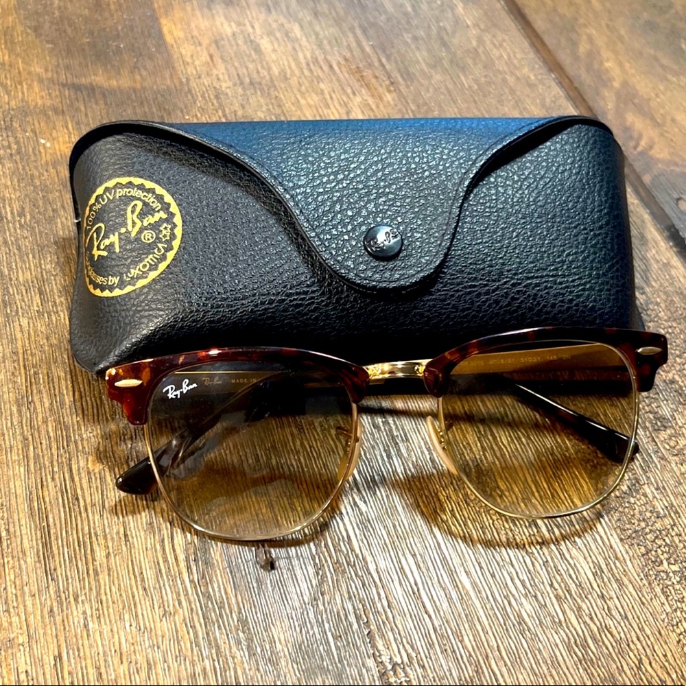 Clubmaster Metal Tortoise Ray Ban Sunglasses